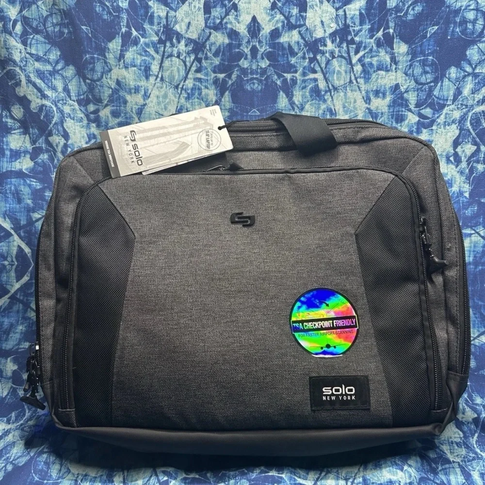 Solo New York Laptop Briefcase Grey & Black